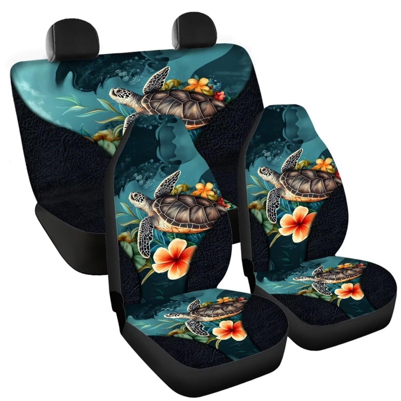 Wnbucioht Hawaii Sea Turtle Car Seat Cover Set for Front