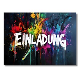 HIDEBLOOM I Graffiti Invitation Cards Children's Birthday Boys and Girls I Pack of 12 I DIN A6 (10.5 cm x 14.8 cm) I Birthday Invitation Graffiti I Birthday Invitations Graffiti Party