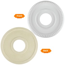 Fardtry - 2 medallones de techo de poliuretano moldeados, cubiertas redondas de anillo de techo blanco para lámparas y ventiladores de techo, 12 pulgadas de diámetro exterior x 4 pulgadas de diámetro