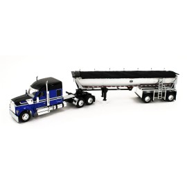 DCP 1:64 *BLUE & BLACK* Kenworth W990 Midroof & CHROME MAC End Dump Trailer NIB