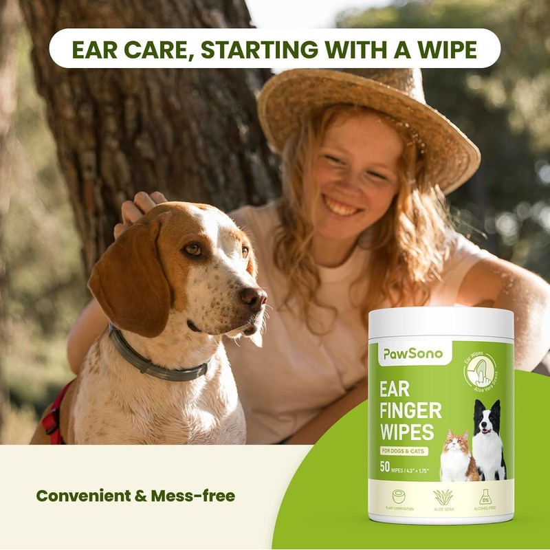 Ear Finger Wipes for Dogs & Cats, Thicker Dog Ear