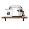 Master & Co. Modern Floating Fireplace Mantel with Black Metal