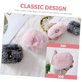 TEHAUX Wireless Earbuds Plush Protector Cover Comfortable Earphone Case for Fluffy Stylish Design Durable Plush Material Winter Accessory
