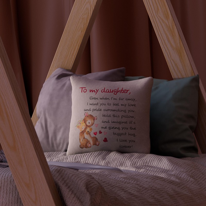 REVLIXI Daughter Gifts from Mom18x18 Throw Pillow Cover - Best