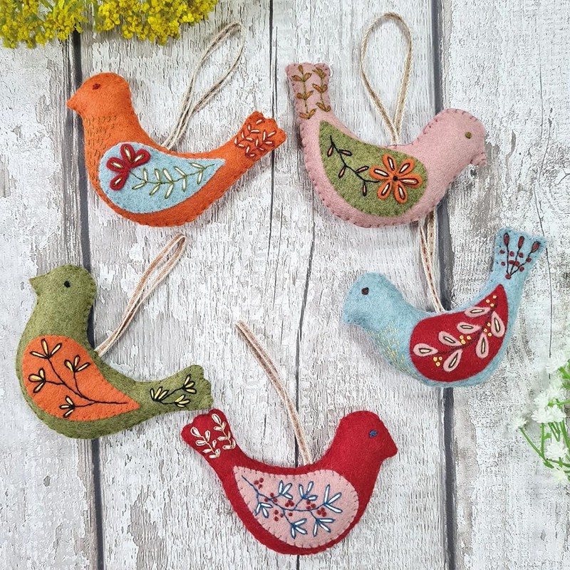 Corinne Lapierre Folk Birds Felt Craft Kit,Multi,Small
