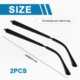 Glasses Arm Replacement Temples for Eyeglass Temple Arms Eyeglasses Parts DIY Universal Repair Kit, Easy to Replace (Matte Black)