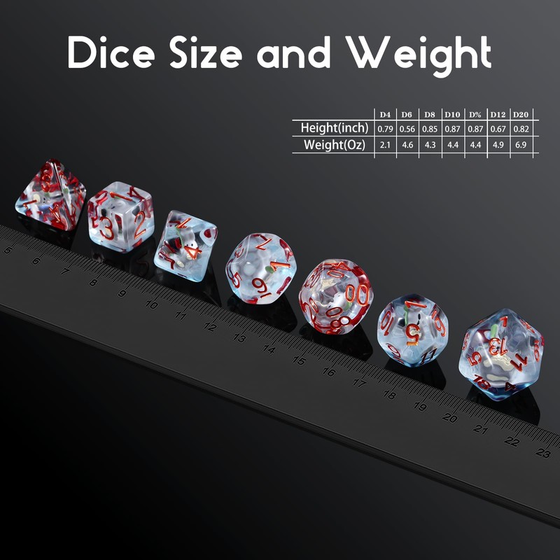 Totoro DND Dice Set, DNDND 7PCS Resin D&D Dice with
