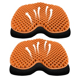 Ohaayoo Kayak Seat Cushion, Thicken Anti Slip Waterproof Gel Kayak Seat, Portable Canoe Rowing Rubber Dinghy Pad for Stadium Sit in Kayak Inflatable Fishing Kayak Canoe Kayak Accessories (2pcs/Orange)