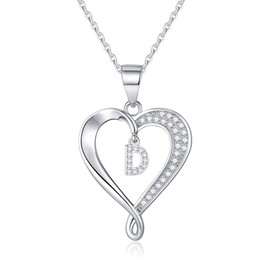 Romavan Initial Necklaces for Women, 925 Sterling Silver Necklace Initial D Letter Pendant Necklaces for Womens Girls Jewelry Valentines Christmas Birthday Gifts for Her