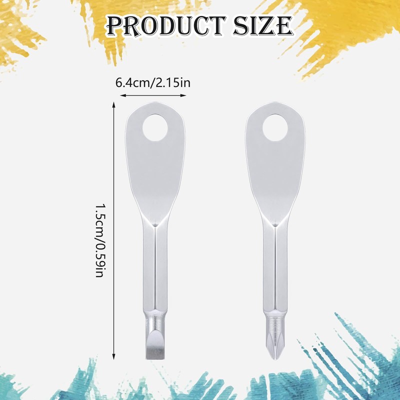 Amaxiu Mini Screwdriver Keychain, 2 Pieces Portable Phillips Flathead Screwdriver