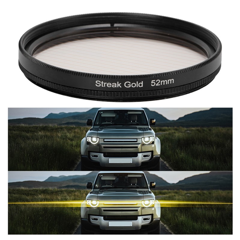 Gold Streak Anamorphic Effect Filter UHD Optical Glass Waterproof Scratch