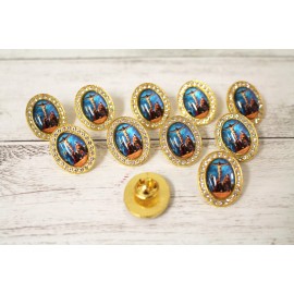 none 12 Jesus Cross Mary John Pin Communion Favors Recuerdos Broches Bautizo Comunion