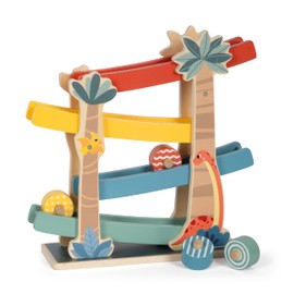 small foot 12614 Dino Marble Run Robust Kuller Run Made of FSC 100% Certified Wood, for Children from 18 Months, Colourful