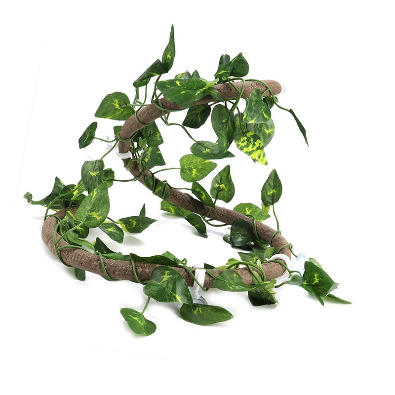 Reptile Climbing Branch Flexible Jungle 3.28ft Rattan 1Pc Vine(3.28ft Rattan+Scindapsus