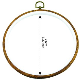GuoFa Embroidery Hoops 8 inch - Round Resin Cross Stitch Hoop Set Imitated Wood, Decorative Embroidery Frame Circular for Display Sewing Projects Hanging Ornament