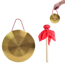 Hand Cymbal Gong with Beater, Brass Gong with Drum Beater, Percussion Instrument, Portable, for Church Opera, Orchestra, Diameter 15 cm, with Gong Hammer