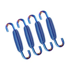 Partuto 4 Pcs 55mm 2.17" Muffler Exhaust Pipe Spring for Motorcycle Blue Replacement