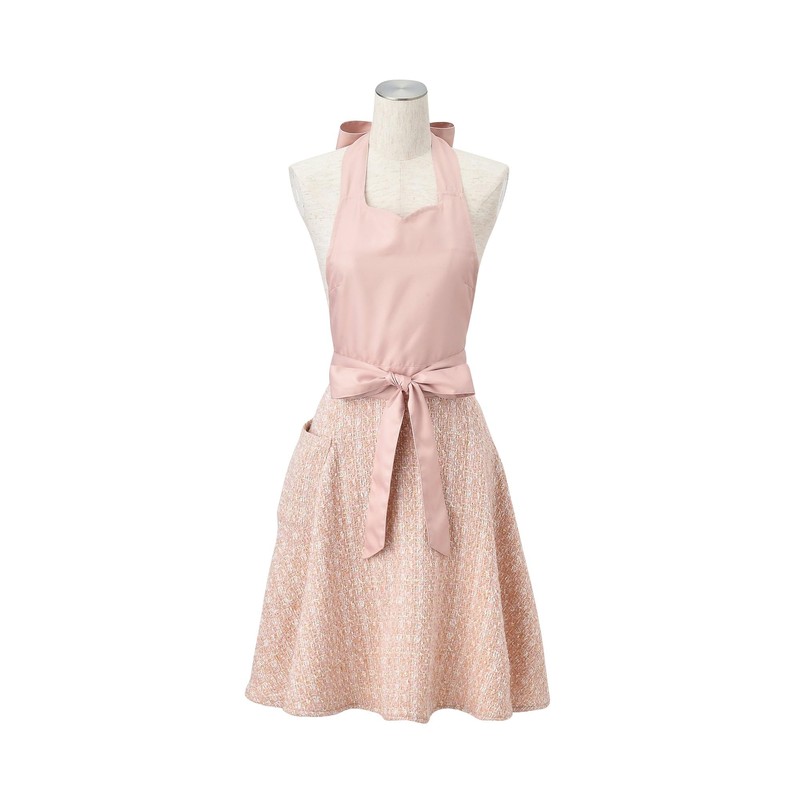 Francfranc Tweed Full Apron Pink, Pink