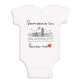Someone in Oklahoma City Loves Me Baby One Piece Oklahoma Infant Bodysuit NB White
