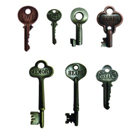 Tim Holtz Idea-ology, 7 Llaves por Paquete, Varios tamaños, Acabados Antiguos, TH92680