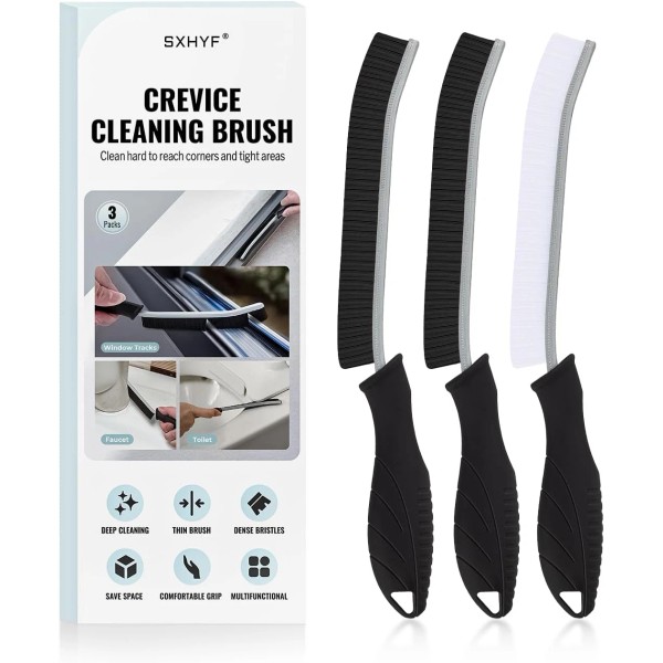 Hard Bristle Crevice Cleaning Brush - Multi-Surface Scrub Tool for