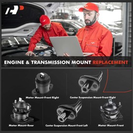 A-Premium 5PCS Engine Motor Mount and Center Suspension Mount Set Compatible with Acura TL 2004 2005 2006 2007 2008, 3.2L 3.5L, DOHC Automatic Transmission, Replace# 50830STXA02, 50820SDBA01