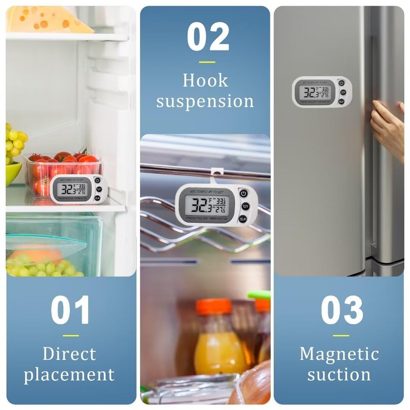Digital Frigerator Thermometer, Waterproof Fridge and Freezer Thermometer 2 Pack,