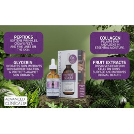ADVANCED CLINICALS 2 PACK SET SUERO FACIAL PEPTIDOS ANTI ARRUGAS CON TRECE ANTIOXIDANTES ORGANICOS SUERO FACIAL ACIDO HIALURONICO HIDRATANTE CON VITAMINA C Y E, TE VERDE Y ALOE VERA 52ML/CU