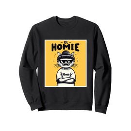 LIL HOMIE Cute Cholo Cat Chicano Art West Coast Hip Hop Prem Sweatshirt
