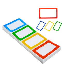 FungLam 4 Colors Plain Name Tag Stickers 200 Labels for Office, School, Teachers, Meeting and Mailing