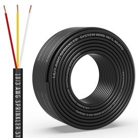 18/3 Solid Sprinkler System Wire 100ft, 18 Gauge Irrigation Wires PVC Jacket Sprinkler Cable for Underground Irrigation Valves Field Central Control System