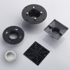 DEOKXZ 4-1/4 Inch Black Shower Drain Square, Base with Adjustable