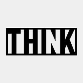 BONPERLA Think Metal Wall Art – Modern Motivational Word Sign for Office, Home, or Study – Industrial Style Metal Decor (39"x15" (100x38cm))