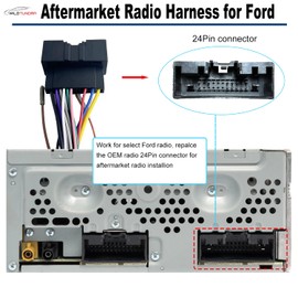 16Pin ISO Aftermarket Radio Harness Adapter for Ford 2011-2020 with Radio Antenna Adapter, 16Pin Android Car Stereo Wiring Harness with Reverse Cable for Ford F150 250 350 450 550 Edge Explorer