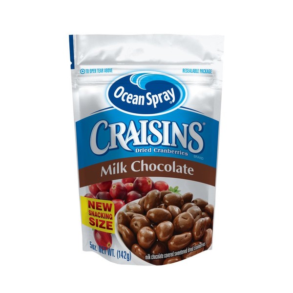 Ocean Spray Craisins Milk Chocolate Covered Dried Cranberries, 5 Ounce (Pack of 12)