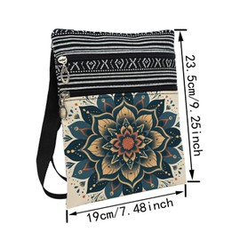 LiuenMgg Kaleidoscope Messenger Bag Small Ethnic Pattern Printed Adjustable Strap Crossbody Zipper Bag Kaleidoscope Phone Bag Wallet Cute Shoulder Handbag for Women Friends -1