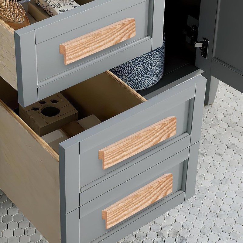 6 Pack Solid Wooden Cabinet Handles Cupboard Drawer Pull 128mm