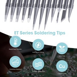 HANGLIFE ET Soldering Iron Tips with Tips Holder for Weller WE1010NA WES51/50 WESD51 WCC101 PES51/50 WEP70 LR21 and More Soldering Stations/Irons – Replacement Solder Tips for Weller Welding Equipment