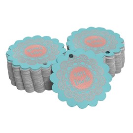 Inkdotpot Pack Of 50 Real Rose Gold Foil Paper Tags Happy Diwali Favor Hang Tags