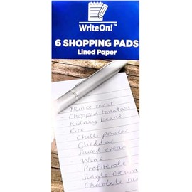 6 Slimline Shopping Pads - 30 Sheets Per Pad - Lined Paper