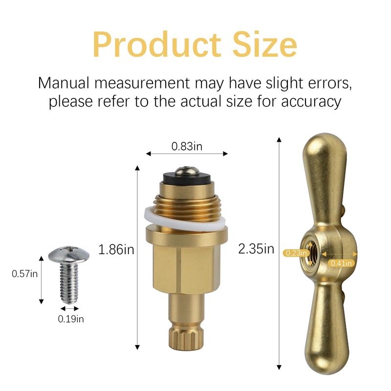 PK1100 Brass Globe Valve Faucet Stem Assy & PP806-15 Broach