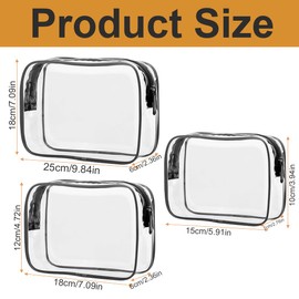 Clear Travel Toiletries Bag, 6 Pcs Portable Waterproof Toiletry Bags, Travel Accessories Wash Bag, for Women and Men, for Travelling and Holiday, Portable Waterproof Cosmetic Makeup Bags