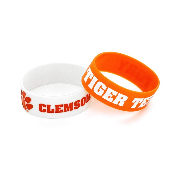 NCAA Clemson Tigers Silicone Rubber Bracelet, 2-Pack