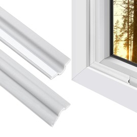 Tira de sellado para puerta 15M，Burletes para ventanas，Aislante de ruido para ventanas，Burlete para puerta，Aislante acustico，A prueba de viento, lluvia, mosquitos y polvo (Blanco）
