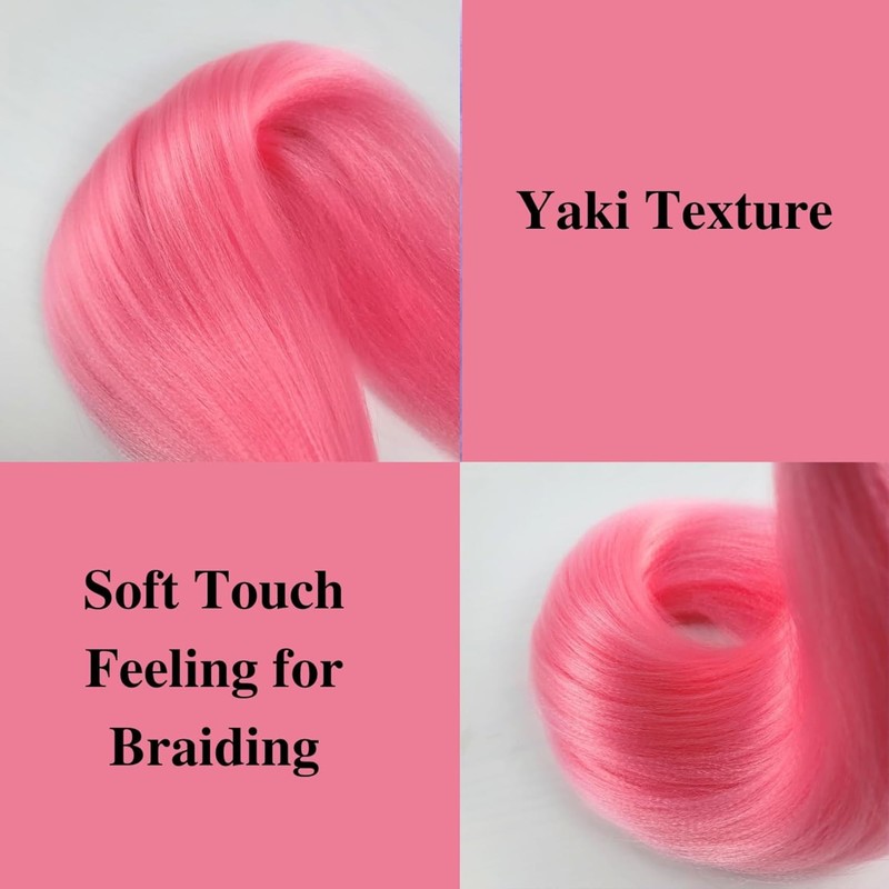 Pink Braiding Hair Pre stretched Boho Hair for Mermaid Braiding