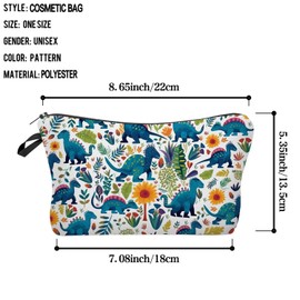 Livel lhood Cartoon Dinosaur Makeup Bag Cute Small Organizer Zipper Pouch Cartoon Dinosaur Cosmetic Bag Birthday Present for Women Friends, hzj0689