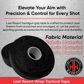 HANDLEITGRIPS Last Resort Wrap Tape – Water-Resistant Handgun Grip Tape, Improves Grip & Control, Tactical Grip Tape & Grip Wrap, Multipurpose Gun Tape for Firearms, Black, 1" x 21.87 Yards (2 Roll)