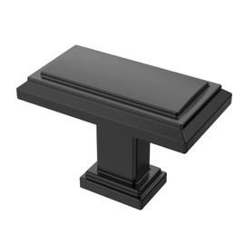 Alzassbg 15 Pack Matt Black Cabinet Knobs, 1.3 Inch(32mm) Kitchen Cabinet Hardware Rectangle Knob for Cupboard and Drawer AL6072MB