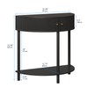 Trironsun Fluted Half Moon Console Table 2 Tier Narrow Entryway