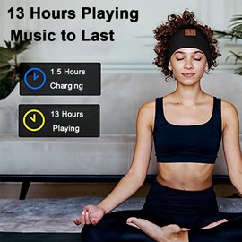 YiYunTE Sleep Headphones Headband, Bluetooth Sleep Eye Mask Headphones, Noise Cancelling Sleep Headband Earphones Band Soft Sleeping Headphones Men Women Gifts For Relaxation Meditation Sports Music